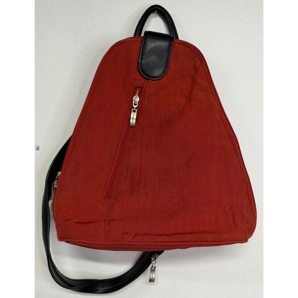 Baggallini Convertible Sling Backpack Burnt Orange Nylon Travel Bag Organizer